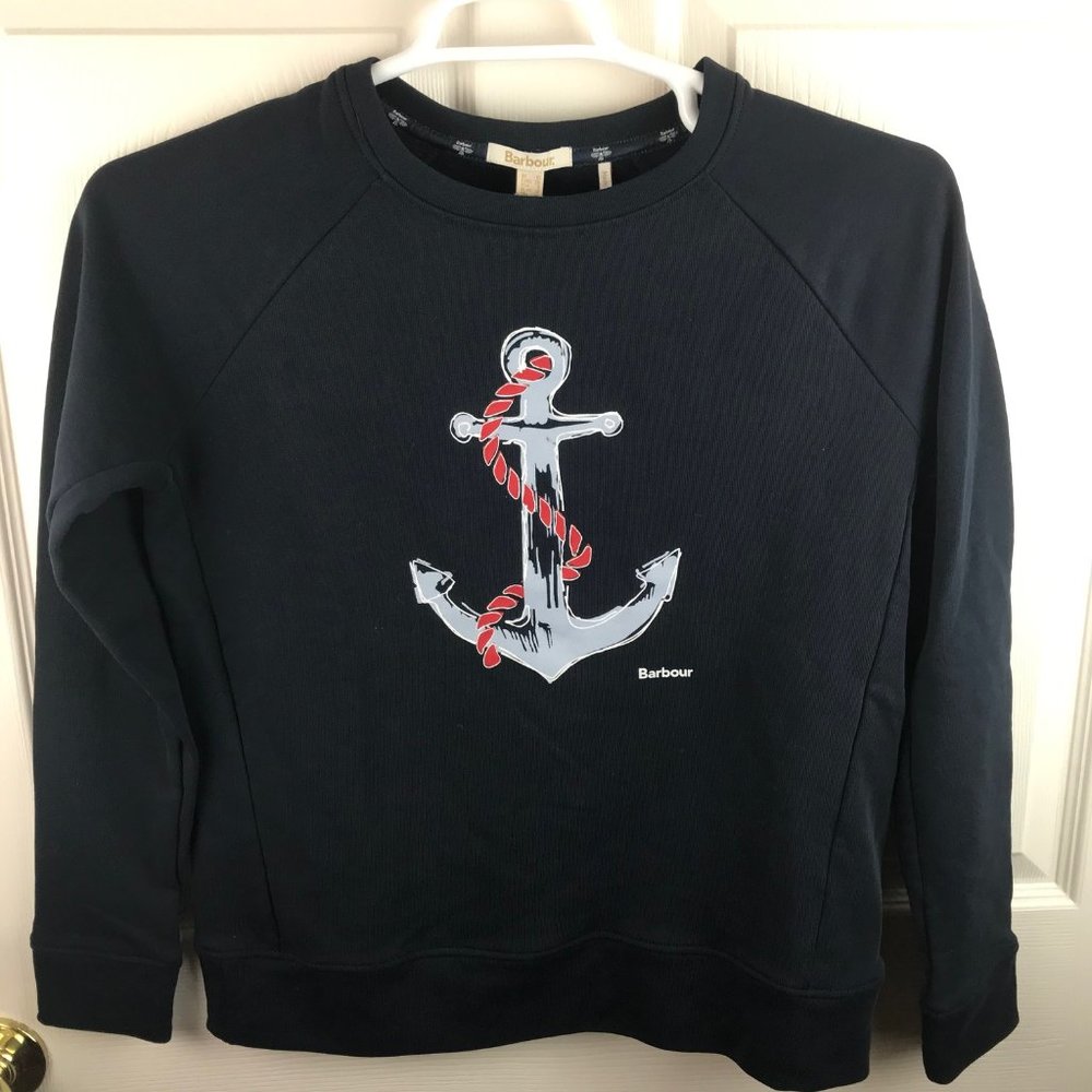 NWT Barbour Sidmouth Overlayer Sweatshirt Blue